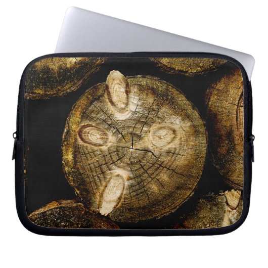 Rustikale Rundholzrolle Laptopschutzhülle (Vorderseite)
