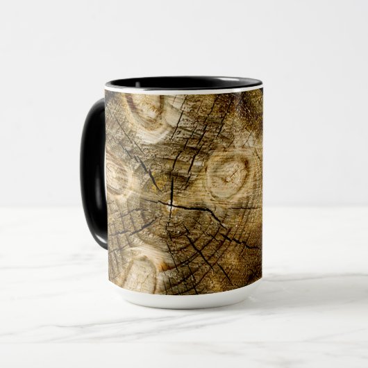 Rustikale Rundholzrolle Tasse (Vorderseite Links)