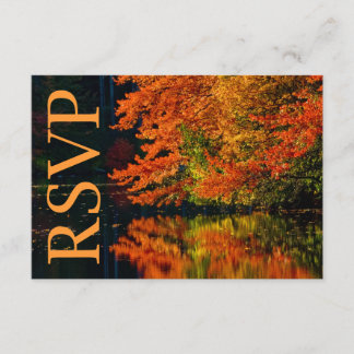 Rustikale rustikale UAWG Hochzeit im Herbst RSVP Karte
