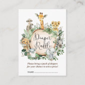 Rustikale Safari Jungle Animals Baby Diaper Raffel Begleitkarte (Vorderseite)