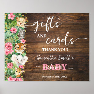 Rustikale Safari-Tier-Geschenke & Karten Baby Show Poster