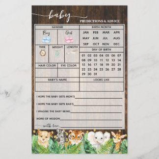 Rustikale Safari Vorhersagen Ratschlag Kinderdusch Flyer