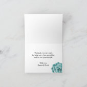 Rustikale saftige elegante mit Blumenhochzeit Dankeskarte (Innenseite)