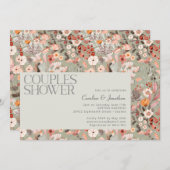 Rustikale Sage Botanische Boho Paare Dusche Einladung (Vorne/Hinten)