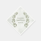 Rustikale Sage Green Blätter Diagonal Wedding Serviette (Ecke)