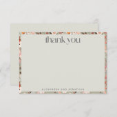 Rustikale Sage Green Floral Boho Custom Wedding Dankeskarte (Vorne/Hinten)