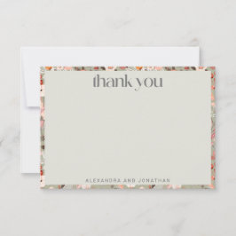 Rustikale Sage Green Floral Boho Custom Wedding Dankeskarte