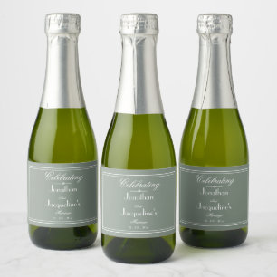 Rustikale Sage Green Gastgeschenke Hochzeiten nenn Schaumweinetikett