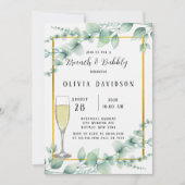 Rustikale Sage Green Greenerity Gold Brunch & Bubb Einladung (Vorderseite)