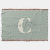 Rustikale Sage Green Personalisiert Name Mit Monog Decke (Vorderseite)