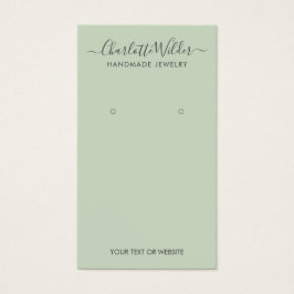 Rustikale Sage Green Script Earring Display Card