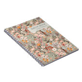 Rustikale Sage Green Taupe Floral Boho Trauzeugin Notizblock (Rechte Seite)