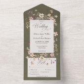 Rustikale Sage Green Wildblume Frame Dinner All In One Einladung (Innen Boden)