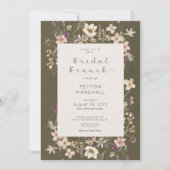 Rustikale Sage Green Wildblume Rahmen Bridal Brunc Einladung (Vorderseite)