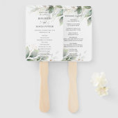 Rustikale Sage Greenery Leafy Gold Hochzeitsprogra Fächer (Vorne und Hinten)