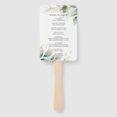 Rustikale Sage Greenery Leafy Gold Hochzeitsprogra Fächer (Rückseite)