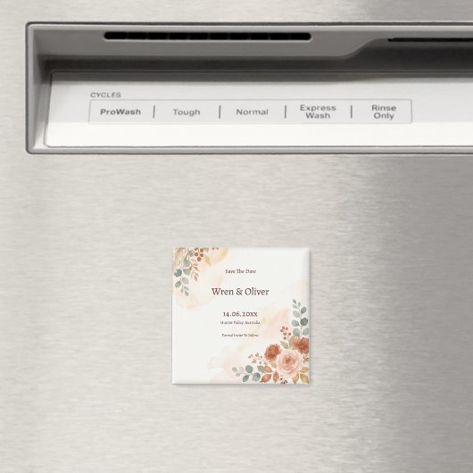 Rustikale Sage-Grün-Hochzeit Magnet (In Situ (Geschirrspüler))
