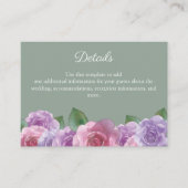 Rustikale Sage Rosa Rose Blumenzwiebeldetails Begleitkarte (Vorderseite)