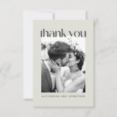 Rustikale Sage Taupe Floral Boho Foto Hochzeit Dankeskarte (Vorderseite)