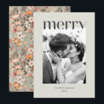 Rustikale Sage Taupe Floral Boho Foto Hochzeit Feiertagskarte<br><div class="desc">Rustikales Sage Green und Taupe Floral Boho Custom Wedding Foto Frohe Weihnachtskarte</div>