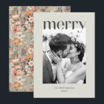 Rustikale Sage Taupe Floral Boho Foto Hochzeit Feiertagskarte<br><div class="desc">Rustikales Sage Green und Taupe Floral Boho Custom Wedding Foto Frohe Weihnachtskarte</div>