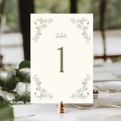 Rustikale Sage Vintage Blumenrahmen Hochzeit Tischnummer