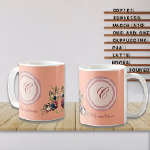 Rustikale Saisonale Blumige Eigenmonogramme Kaffeetasse