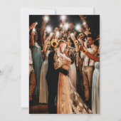 Rustikale Saitenbeleuchtung, Foto- und Holzhochzei Dankeskarte (Rückseite)