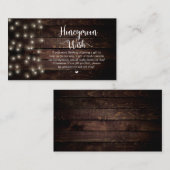 Rustikale Saitenleuchten, Holz, Flitterwochen Begleitkarte (Vorne/Hinten)