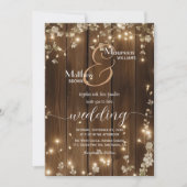 Rustikale Saitenlichter Details auf der hinteren H Einladung (Vorderseite)