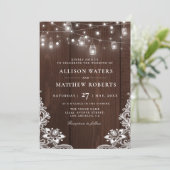 Rustikale Saitenlichter - Einladung zur Hochzeit (Stehend Vorderseite)