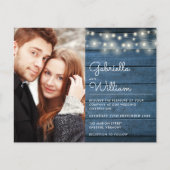 Rustikale Saitenlichter Foto Hochzeit Einladung (Vorderseite)