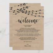 Rustikale Saitenlichter Hochzeitsempfang und Tour Programm (Vorne/Hinten)