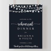 Rustikale Saitenlichter Probe Abendessen Begrüßung Poster