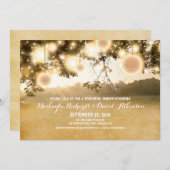 Rustikale Saitenlichter Romantische PROBE Abendess Einladung (Vorne/Hinten)