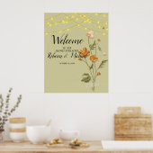Rustikale Saitenlichter trendy floral Welcome Poster (Küche)