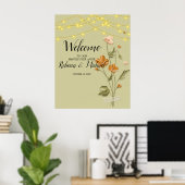 Rustikale Saitenlichter trendy floral Welcome Poster (Heimbüro)