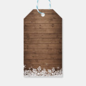 Rustikale Saitenlichter Winterhochzeit Geschenkanhänger (Rückseite)