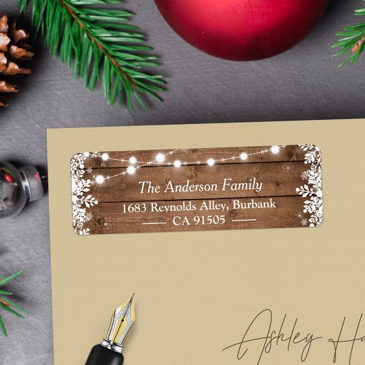 Rustikale Saitenlichter Winterschneeflocken Urlaub