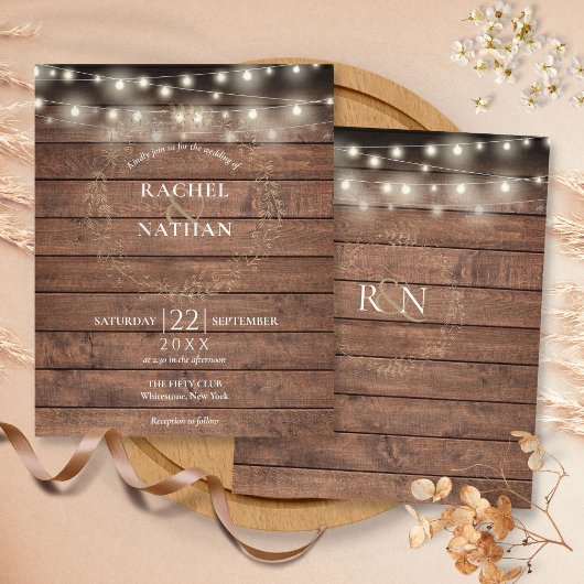 Rustikale Saitenlichter zum Hochzeitsempfang