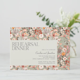 Rustikale Salbei-Botanik-Boho-Probeessen Einladung