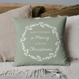 Rustikale Salbei Fröhliche kleine Weihnachten Kissen