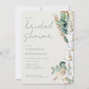 Rustikale Salbei-Pampasgras-Boho-Floral-Brautparty Einladung