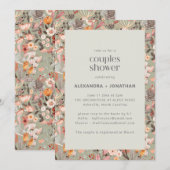 Rustikale Salbei-Wildblumen-Botanik-Hochzeitdusche Einladung (Vorne/Hinten)