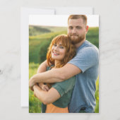 Rustikale Salbeigrüne Blätterbogen-Foto-Hochzeit Einladung (Rückseite)