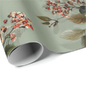 Rustikale Salbeigrüne Botanische Kräftige Vintage- Geschenkpapier (Rolleneckpunkt)
