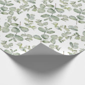 Rustikale Salbeigrüne Eukalyptus-Wasserfarbe Geschenkpapier (Ecke)