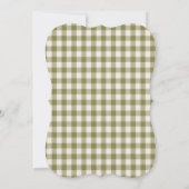 Rustikale Salbeigrüne Gingham-Apfel-Brautparty Einladung (Rückseite)