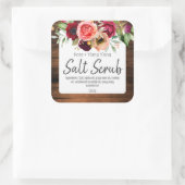 Rustikale Salt-Scrub-Etiketten Quadratischer Aufkleber (Tasche)