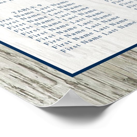 Rustikale Sand Dollar Starfish Hochzeitstabelle Poster (Ecke)